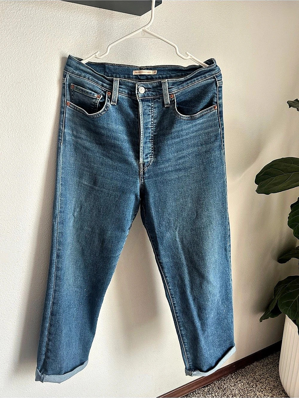 Levi’s Ribcage Straight Ankle Straight Leg Jeans Waist 30